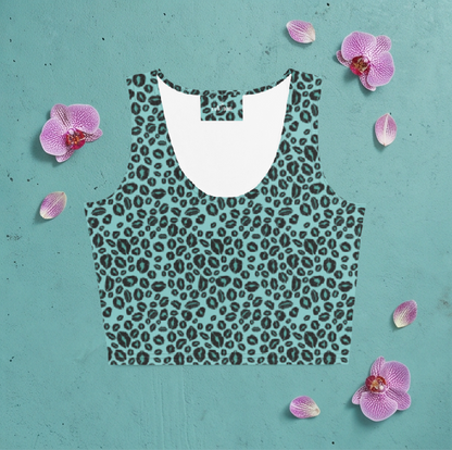 Leopard Kiss Crop Top - blue