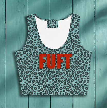 Leopard Kiss FUFT Crop Top - blue