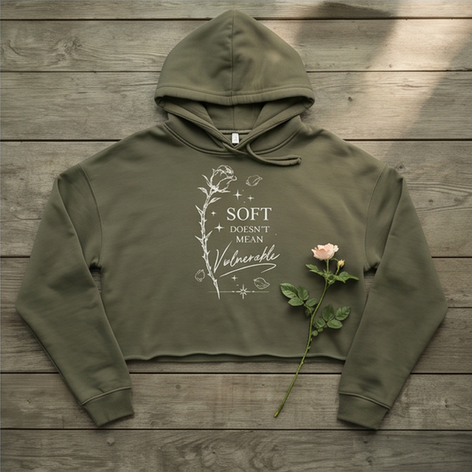 Invulnerable Crop Hoodie - green