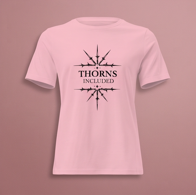 Thorns Included Relaxed shirt - black on pink