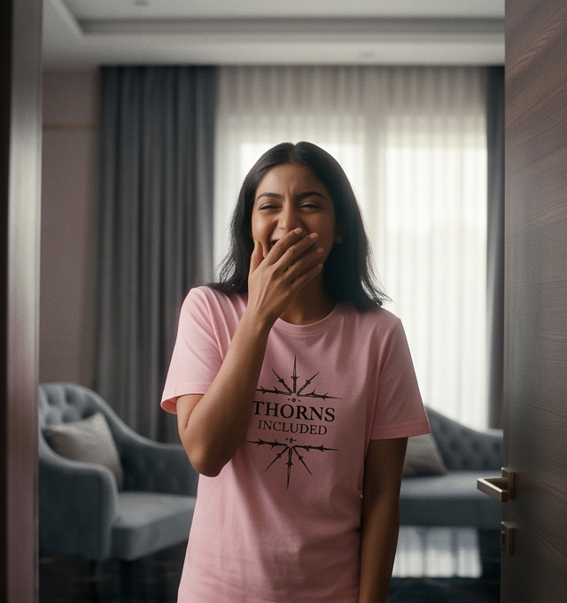 Thorns Included Relaxed shirt - black on pink