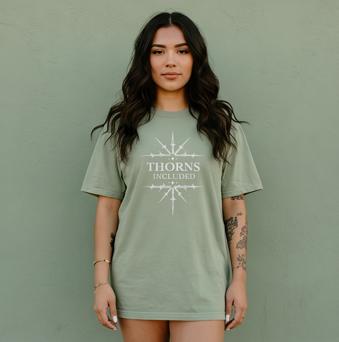 Thorns Included Relaxed Shirt - white on green