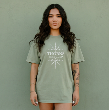 Thorns Included Relaxed Shirt - white on green