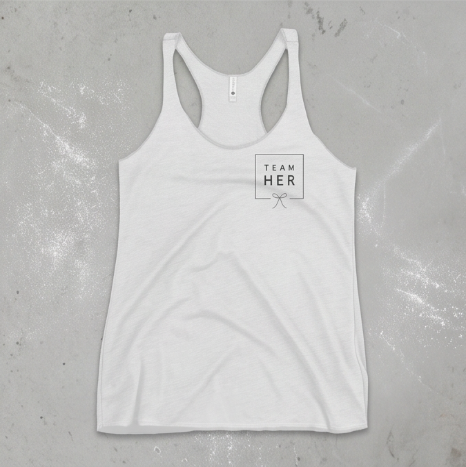 TEAM HER Racerback Tank - white
