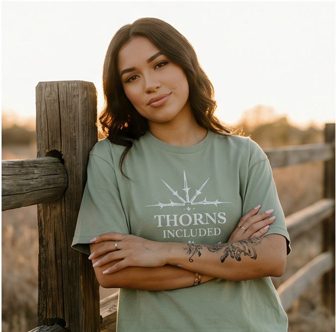 Thorns Included Relaxed Shirt - white on green