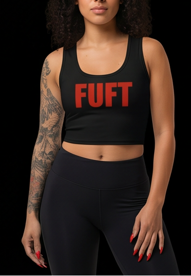 FUFT crop top - red on black