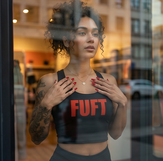 FUFT crop top - red on black