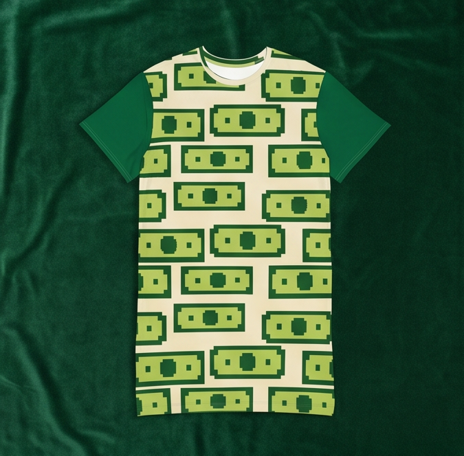 Dolla Bill T-shirt dress - green
