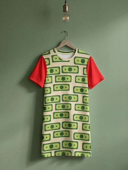 Dolla Bill T-shirt dress - red