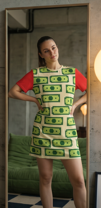 Dolla Bill T-shirt dress - red